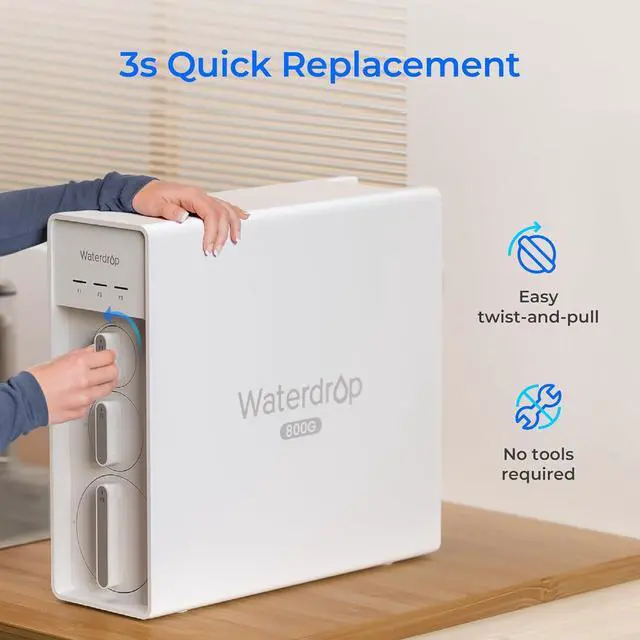 Alt view image 6 of 6 - Waterdrop WD-F1G Filter, Replacement for WD-X12-Basic & WD-X8-Basic & WD-X8-PRO Reverse Osmosis System, 12-month Lifetime