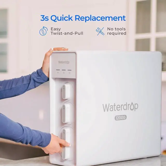 Alt view image 3 of 5 - Waterdrop WD-X12-F3 Filter, Replacement for WD-X12-Basic & WD-X12-Alkaline & WD-X12-PRO 1200 GPD Reverse Osmosis System, 24-month Lifetime, Reduce PFAS