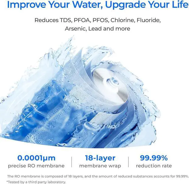 Alt view image 3 of 6 - Waterdrop WD-X16-F3 Filter, Replacement for WD-X16-Alkaline 1600 GPD Reverse Osmosis System, 24-month Lifetime, Reduce PFAS