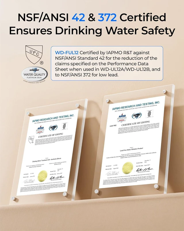 Alt view image 3 of 6 - Waterdrop FUL12 Replacement Filter Cartridge for UL12A/UL12B Under Sink Water Filter, Reduces PFAS, PFOA/PFOS, Lead, Chlorine, Bad Taste & Odor, 11000 Gallons