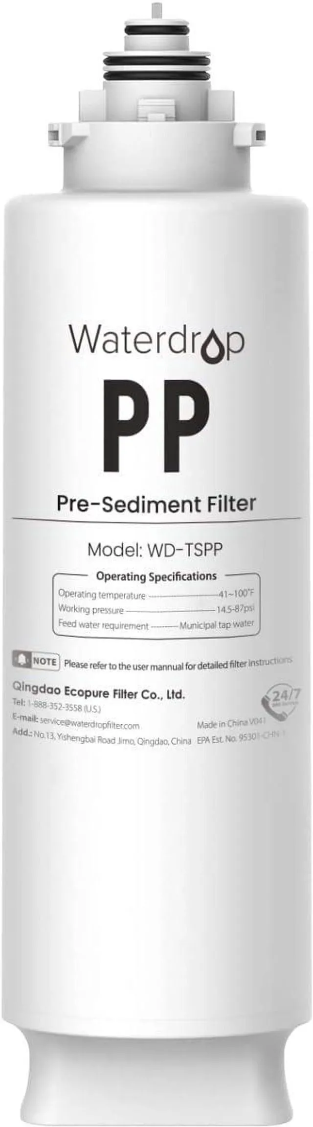Main image of Waterdrop TSPP Under Sink Sediment Water Filter, Replacement TSU-W 3-Stage Ultra-Filtration Under Sink Water Filter System, 1 Pack