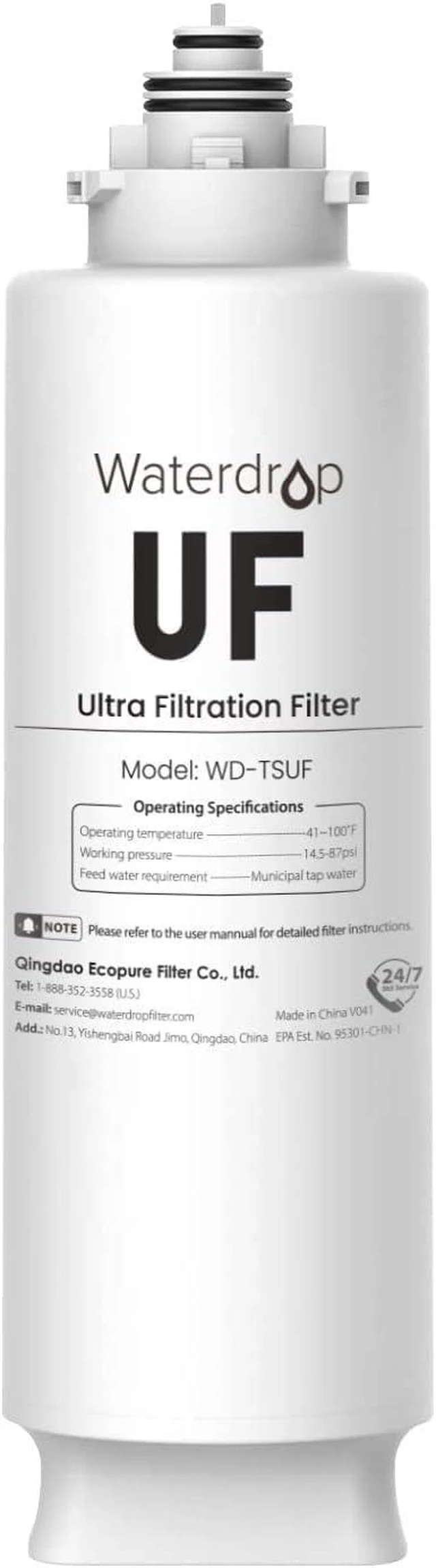 Main image of Waterdrop TSUF Ultra-Filtration Under Sink Water Filter, Replacement for Waterdrop TSU-W 3-Stage Ultra-Filtration Under Sink Water Filter System, 0.01 Micron, 4000 Gallons High Capacity, 1 Pack
