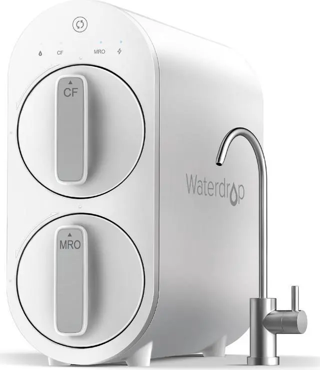 Main image of Waterdrop 400 GPD 5 Stage RO Reverse Osmosis Water Filtration System, Tankless, 1:1 Pure to Drain, FCC Listed, USA Tech, WD-G2-W, White