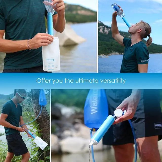 Alt view image 3 of 7 - Waterdrop Water Filter Straw, Portable Camping Filtration System, Drinking Water Purifier for Emergency Hiking Travel Backpacking