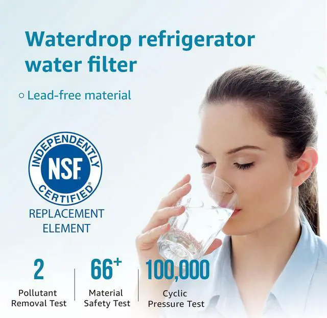 Alt view image 2 of 7 - Waterdrop DA29-00020B NSF 53&42 Certified Refrigerator Water Filter, Replacement for Samsung HAF-CIN/EXP, DA29-00020A/B, DA29-00020B-1, RF263BEAESR, RF28HMEDBSR, RS25J500DSR, RF4287HARS, 2 Filters