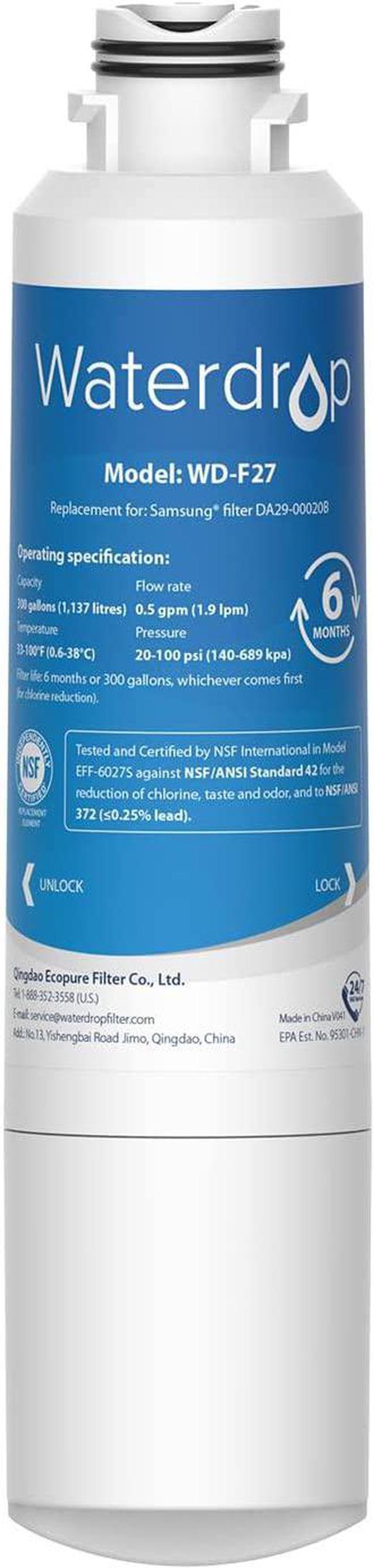 Waterdrop DA29-00020B Replacement for Samsung DA29-00020A, HAF-CIN/EXP,  46-9101 Refrigerator Water Filter, Package may vary 