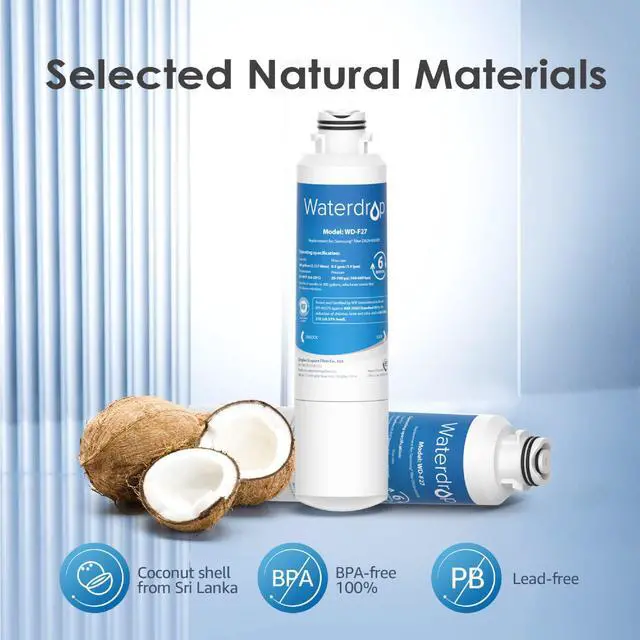 Alt view image 6 of 7 - Waterdrop DA29-00020B Replacement for Samsung DA29-00020B, HAF-CIN/EXP, 46-9101 Refrigerator Water Filter, 6 Pack