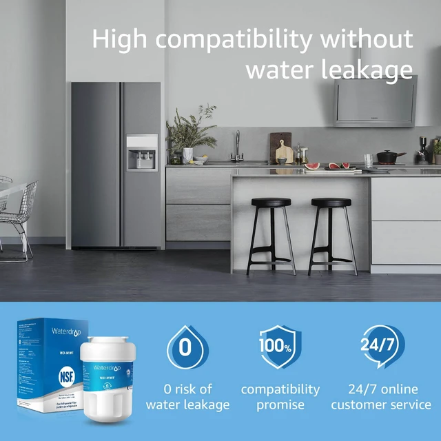 Alt view image 7 of 7 - Waterdrop MWF Replacement for GE® MWF SmartWater, MWFA, MWFP, GWF, GWFA, Kenmore 9991,46-9991, 469991 Refrigerator Water Filter, Package may vary