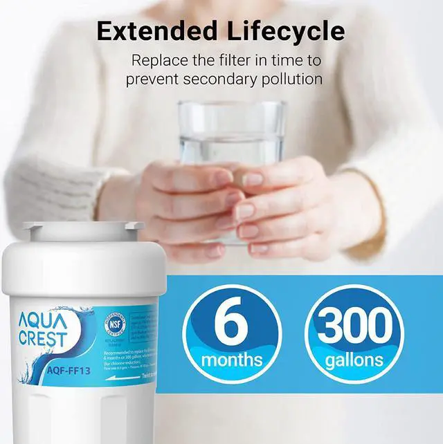 Alt view image 5 of 7 - AQUACREST MWF Replacement for GE® MWF, MWFA SmartWater, Kenmore 469991 Refrigerator Water Filter