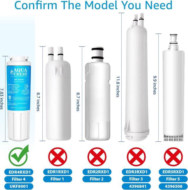 Alt view image 4 of 7 - 2 Pack AQUACREST UKF8001 Replacement for Maytag UKF8001, 469005, 4396395 Refrigerator Water Filter, package may vary