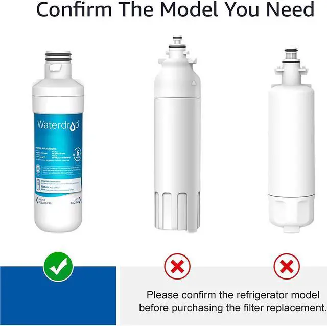 Alt view image 11 of 14 - Waterdrop LT1000PC ADQ747935 MDJ64844601 Refrigerator Water Filter, Replacement for LG® LT1000P®, ADQ74793501, ADQ74793502, Kenmore 46-9980, 9980, LFXC24796S, LSFXC2496D, NSF Certified, Pack of 1
