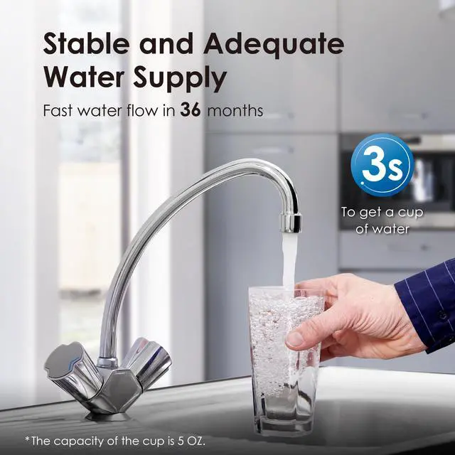 Alt view image 5 of 5 - Waterdrop 17UA Under Sink Water Filter System, Main Faucet Under Counter Water Filtration System, Reduce Lead, Chlorine, Bad Taste & Odor,  3 Years Ultra Long Lifetime, 0.5µm