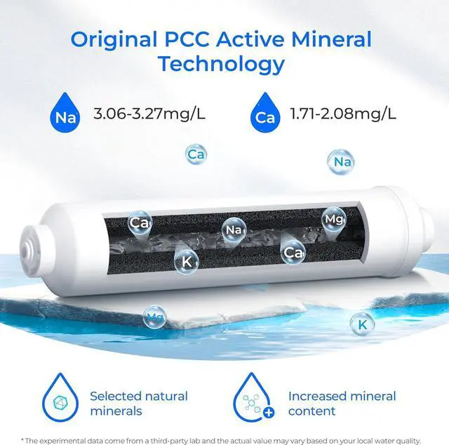 Alt view image 2 of 5 - Waterdrop WD-MNR35 Remineralization Filter, 1/4" Quick Connect Mineral Filter for Undersink Reverse Osmosis System, Restore Essential Minerals for RO System, RO Mineral Filter System, 2-Pack