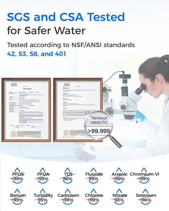Alt view image 3 of 5 - Waterdrop G2P600 Reverse Osmosis System, 600 GPD Tankless RO Water Filter System, 7 Stage Filtration, Under Sink RO System, 2:1 Pure to Drain, Reduce TDS, FCC Listed, USA Tech, New Faucet