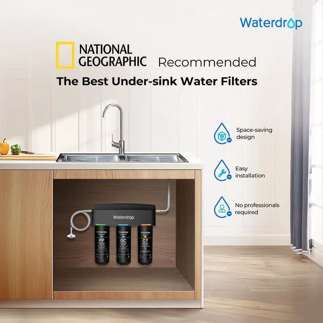 Alt view image 6 of 7 - Waterdrop TSA 8 Layer Under Sink Water Filter System, Under Sink Water Filtration System, Reduces PFAS, PFOA/PFOS, Fluoride, Chlorine, Bad Taste & Odor, NSF/ANSI 42 Certified Element, USA Tech