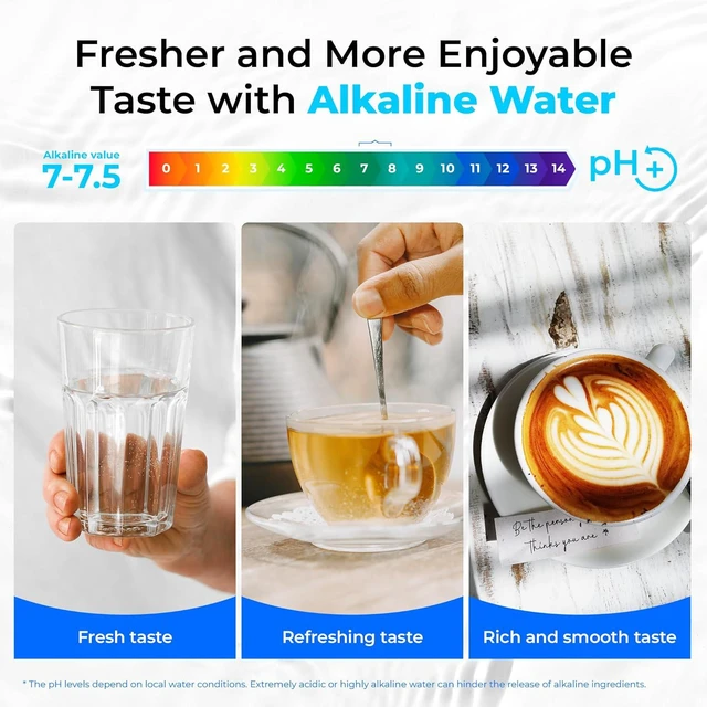 Alt view image 5 of 7 - Waterdrop TSB-ALK 8 Layer High Capacity Slightly Alkaline Under Sink Water Filter, Reduces PFAS, PFOA/PFOS, Fluoride, Chlorine, Bad Taste & Odor, with Dedicated Faucet, Under Sink Water Filter
