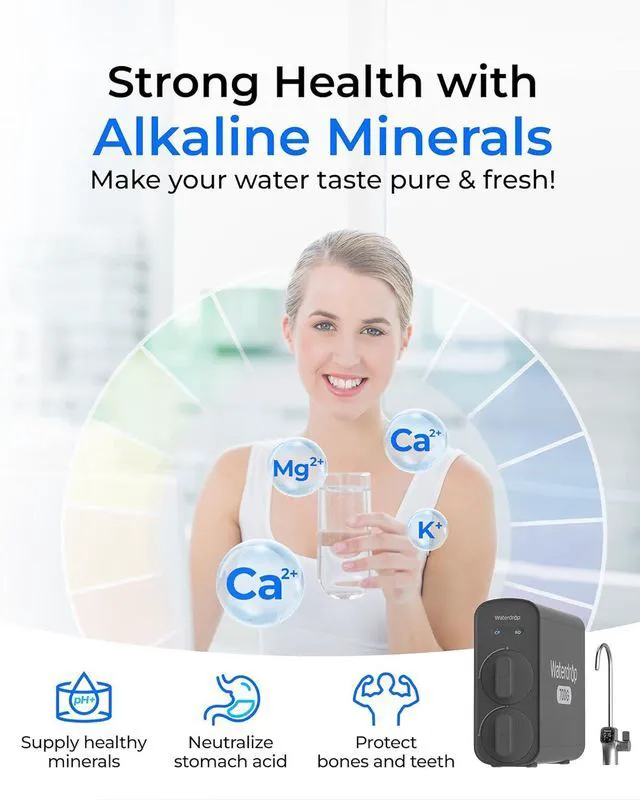Alt view image 4 of 7 - Waterdrop G5P700A Alkaline Mineral Reverse Osmosis Water Filter, 700 GPD, NSF/ANSI 58 & 372 Certified, 8-Stage RO Water Filtration System, 2:1 Pure to Drain