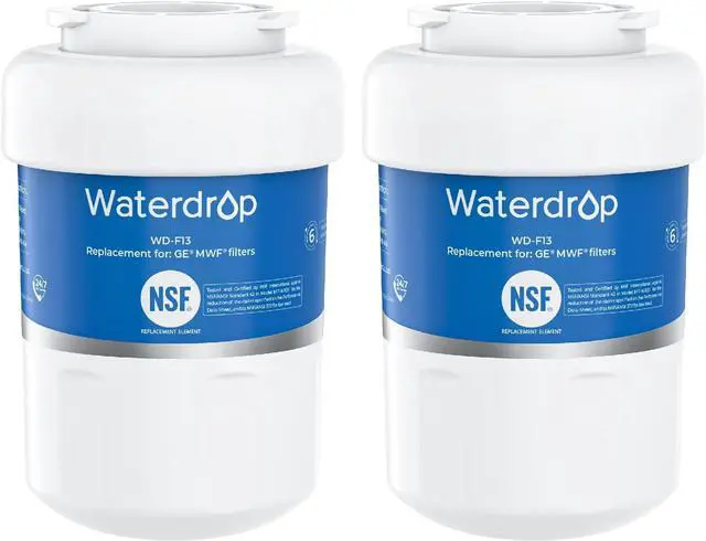 Main image of Waterdrop WD-F13 Refrigerator Water Filter, Replacement for GE® MWF®, SmartWater® MWFP, MWFINT, MWFA, GWF, HDX FMG-1, Kenmore® 9991, GSE25GSHECSS, WFC1201