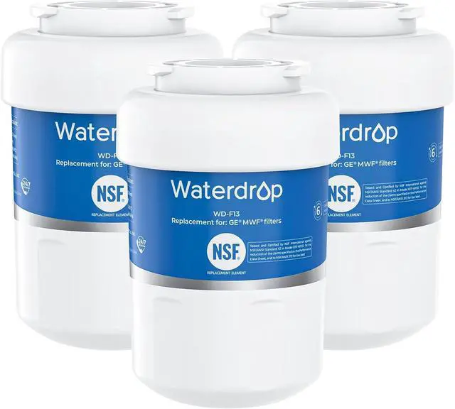 Main image of Waterdrop WD-F13 Refrigerator Water Filter, Replacement for GE® MWF®, SmartWater® MWFP, MWFINT, MWFA, GWF, HDX FMG-1, Kenmore® 9991, GSE25GSHECSS, WFC1201 3