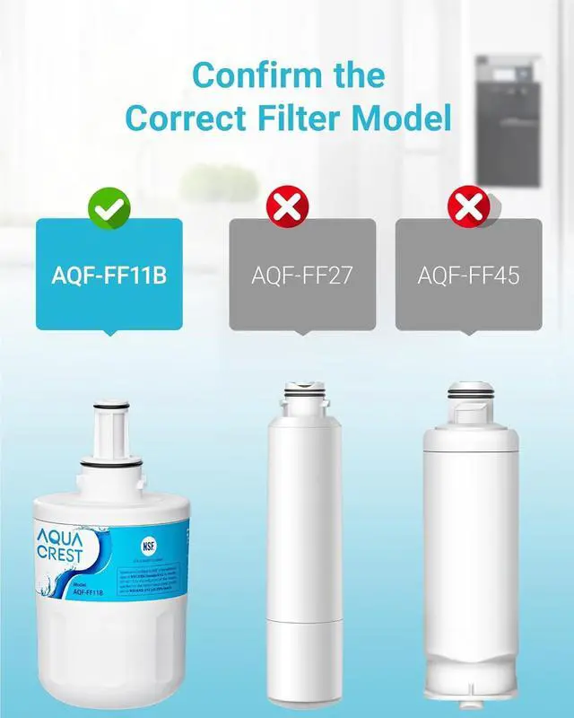 Alt view image 5 of 7 - AQUA CREST AQF-FF11B Refrigerator Water Filter, Replacement for Samsung® DA29-00003G, DA29-00003B, DA29-00003A, Aqua-Pure Plus, HAFCU1, RFG237AARS, RS22HDHPNSR, RSG257AARS, WSS-1, 3 Pack