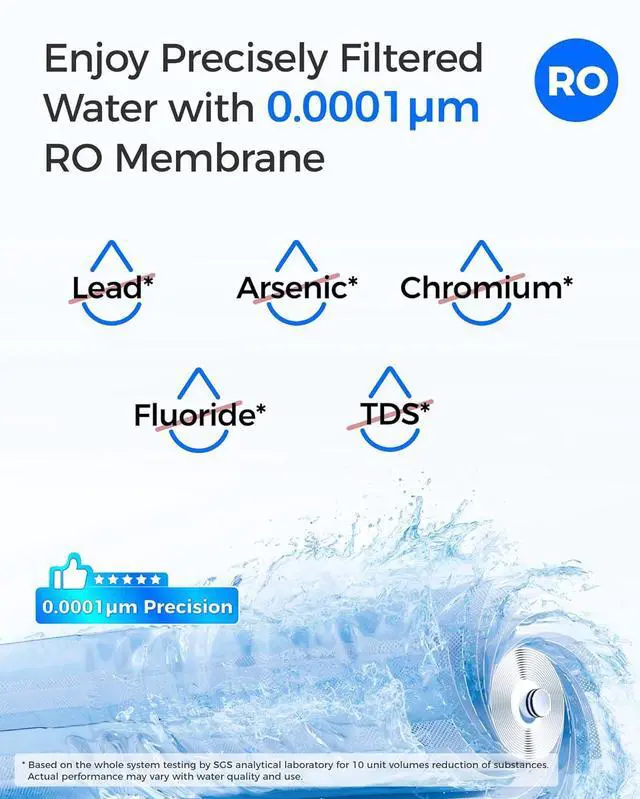 Alt view image 4 of 7 - Waterdrop G3P600-CFCBRO Filter, Replacement for Waterdrop G3P600 Reverse Osmosis System, Pack of 1 G3-N1CF, 1 G3-N3CB, and 1 G3P600-RO Set Filter