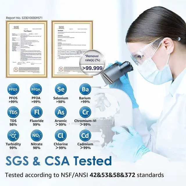 Alt view image 3 of 7 - Waterdrop G3P600 Reverse Osmosis System, 8 Stage Tankless Reverse Osmosis Water Filter, NSF/ANSI 42 & 53 & 58 & 372 Certified, Under Sink RO System, 2:1 Pure to Drain, Smart LED Faucet