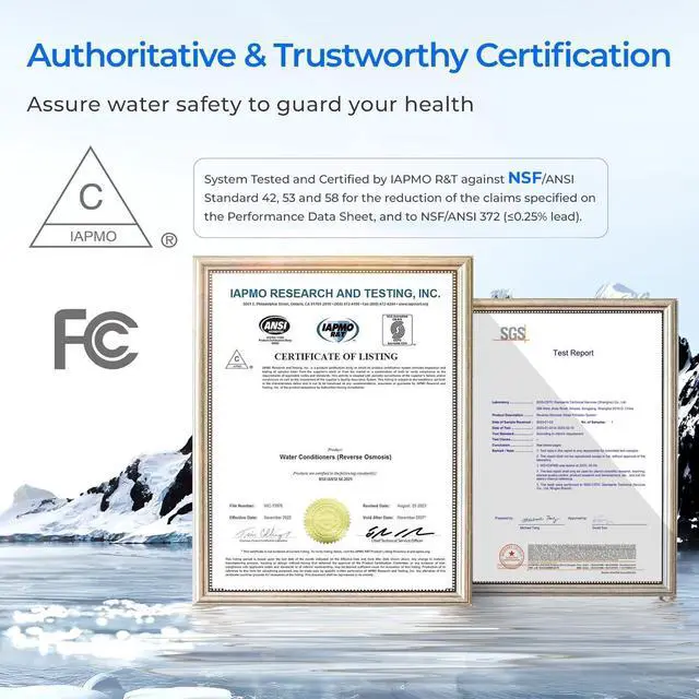 Alt view image 5 of 7 - Waterdrop G3P600 Reverse Osmosis System, 8 Stage Tankless Reverse Osmosis Water Filter, NSF/ANSI 42 & 53 & 58 & 372 Certified, Under Sink RO System, 2:1 Pure to Drain, Smart LED Faucet