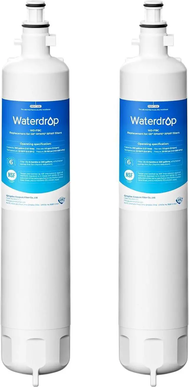 Main image of Waterdrop WD-F19C Replacement for GE® RPWFE®, RPWF (Built-in CHIP) Refrigerator Water Filter, Compatible with GFE28GYNFS, GFE28GELDS, PFE28KELDS, PFE28KYNFS, GFD28GELDS, PWE23KELDS