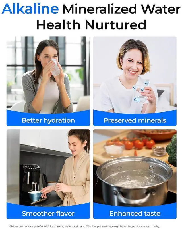 Alt view image 4 of 7 - Waterdrop G5P500A Alkaline Mineral pH+ Reverse Osmosis Water Filter, NSF/ANSI 58 & 372 Certified, 8 Stage Reverse Osmosis System, 500G RO, Refurbished
