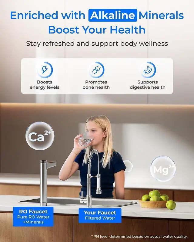 Alt view image 6 of 7 - Waterdrop X12-PRO Dual Flow Reverse Osmosis Water Filter, Alkaline Mineral, 1200 GPD Tankless RO System, 11-Stage RO Water Filter