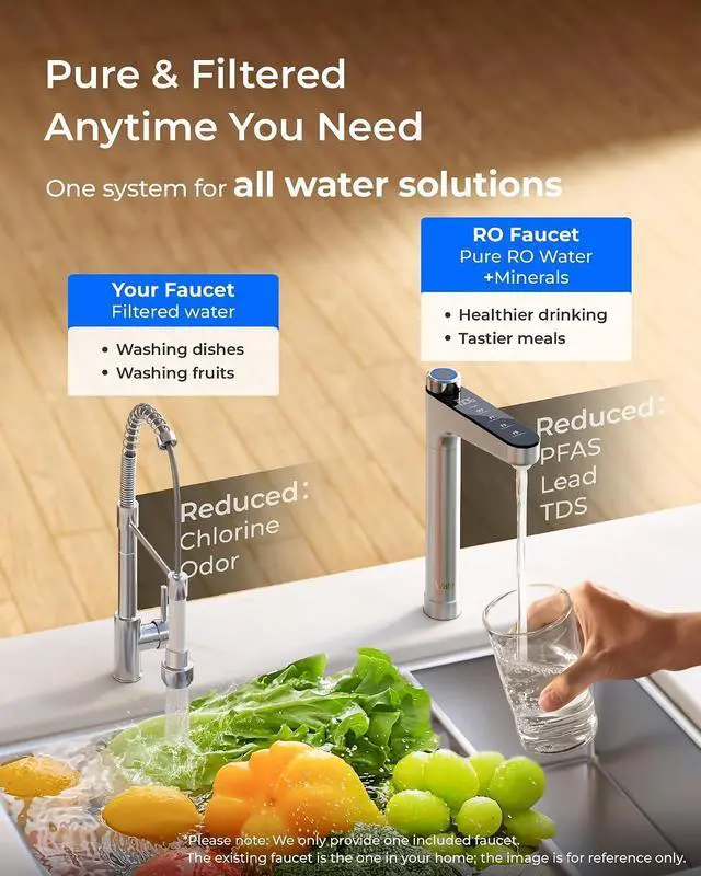 Alt view image 7 of 7 - Waterdrop X12-PRO Dual Flow Reverse Osmosis Water Filter, Alkaline Mineral, 1200 GPD Tankless RO System, 11-Stage RO Water Filter