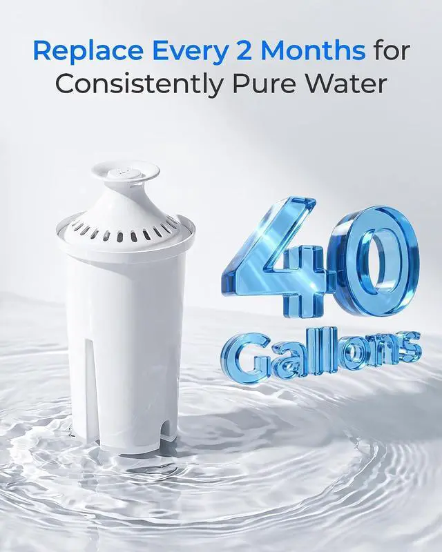 Alt view image 4 of 7 - Waterdrop Water Filter Replacement for Brita® Filters Classic OB03, 3 Pack | NSF Certified Pitcher Water Filter Compatible with Brita® Pitchers and Dispensers