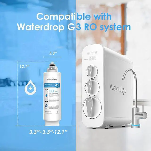 Alt view image 2 of 5 - Waterdrop WD-G3-N1CF Filter, 6-month Lifetime,Replacement for Reverse Osmosis System