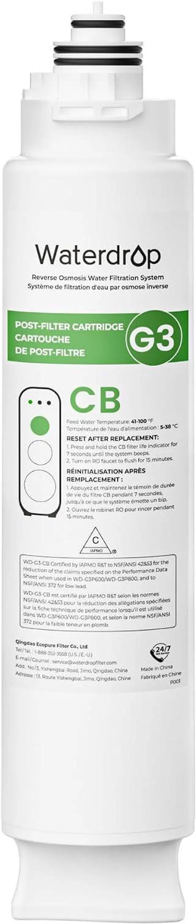 Main image of Waterdrop WD-G3-N3CB Activated Carbon Block Filter, 1-year Lifetime, Replacement for G3-W & G3P600 & G3P800 RO System