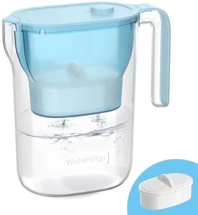 Main image of Waterdrop PT-05B-L Water Filter Pitcher, 7-Cup, NSF Certified, Blue, 200-Gallon Long-Life Filter Purifier, Reduces Chlorine and PFOA/PFOS