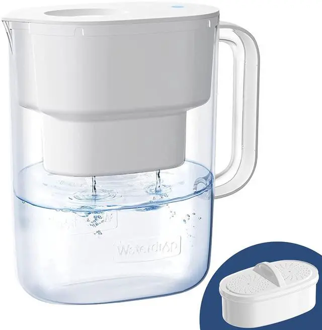 Main image of Waterdrop PT-07W Water Filter Pitcher, 10-Cup, NSF Certified, White, 200-Gallon Long-Life Filter, Improves Coffee & Tea Taste, Reduces PFOA/PFOS and Chlorine, 5X Longer Filter Life