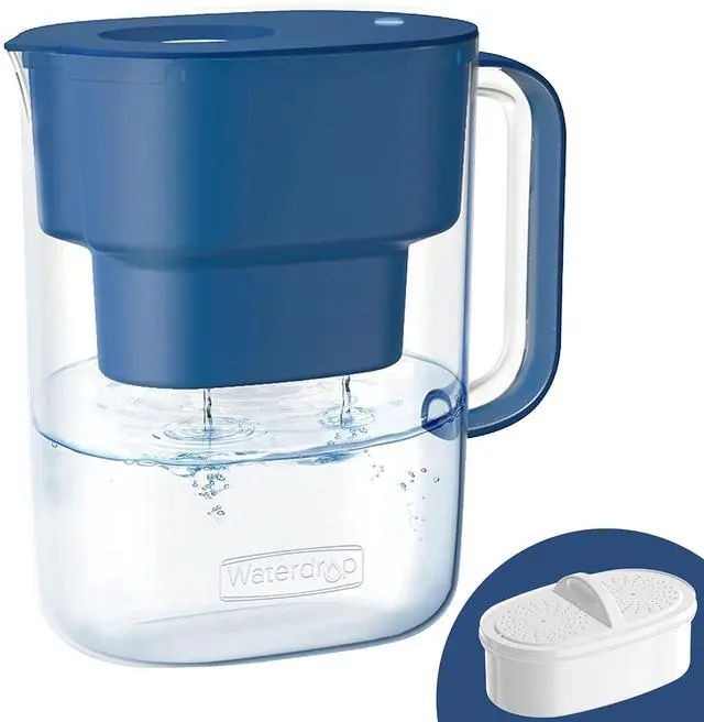 Main image of Waterdrop PT-07C Water Filter Pitcher, 10-Cup, NSF Certified, Classic Blue,200-Gallon Long-Life Filter, Improves Coffee & Tea Taste, Reduces PFOA/PFOS and Chlorine