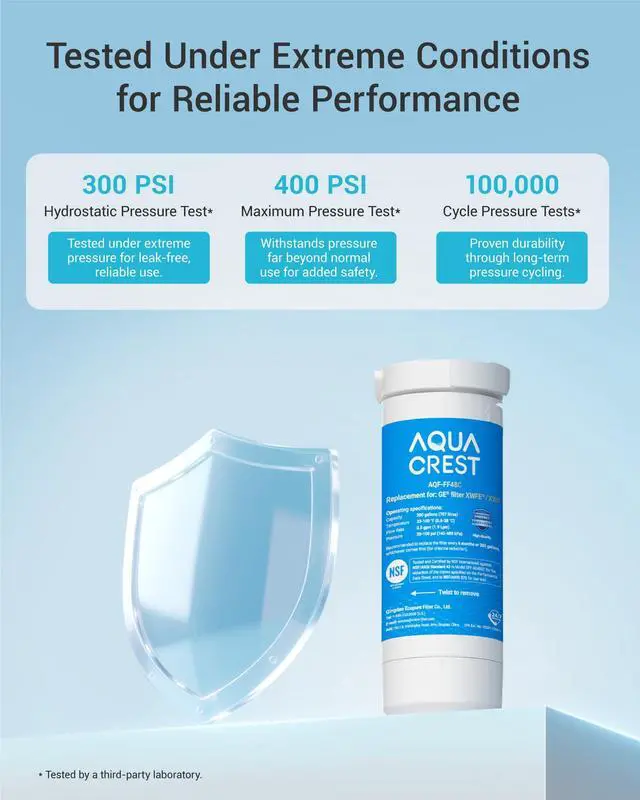 Alt view image 7 of 7 - AQUA CREST XWFE® Water Filter, Replacement for GE® XWFE®, Built-in Chip, Replacement for GE® XWF, Compatible with GNE27, GNE25, GNE21, GFE28