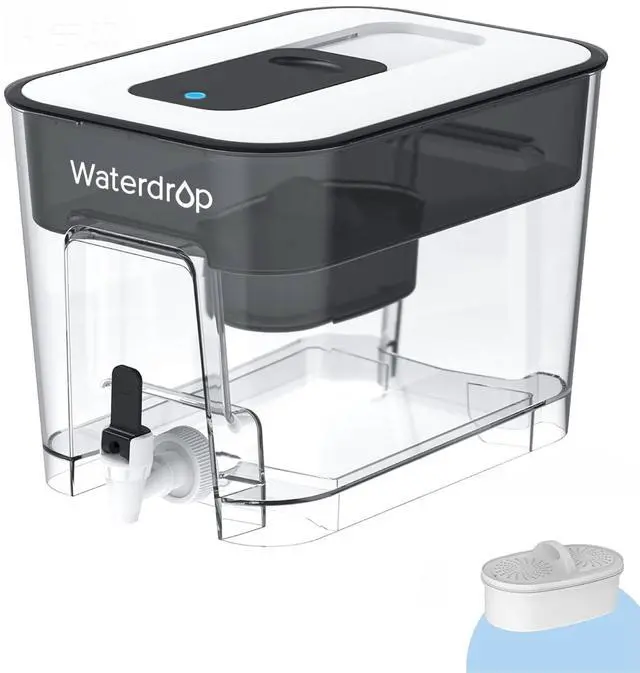 Main image of Waterdrop WFD-22L Large Water Filter Dispenser, 40-Cup Capacity, Black,200-Gallon Long-Life, Water Filter Pitcher, Large Capacity, Reduces Chlorine, PFOA/PFOS and More, BPA Free