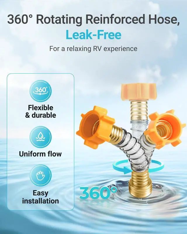 Alt view image 6 of 7 - AQUA CREST RV Inline Water Filter, Garden Hose & Camper Water Filter,NSF/ANSI Certified, Reduces Chlorine, Odor, Bad Taste and Sediment in Drinking Water, with Flexible Hose Protector, 2 Pack
