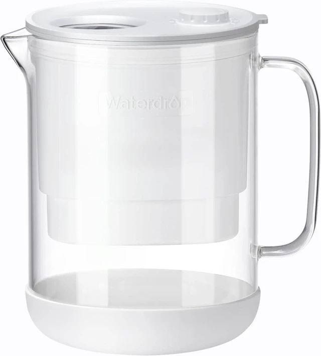 Main image of Waterdrop PT-72W Glass Water Filter Pitcher, 7-Cup, Eco-Friendly, White, NSF/ANSI 53, 42 & 372 Certified Filter, Reduces PFOA/PFOS, Chlorine, Cadmium, Copper & Mercury
