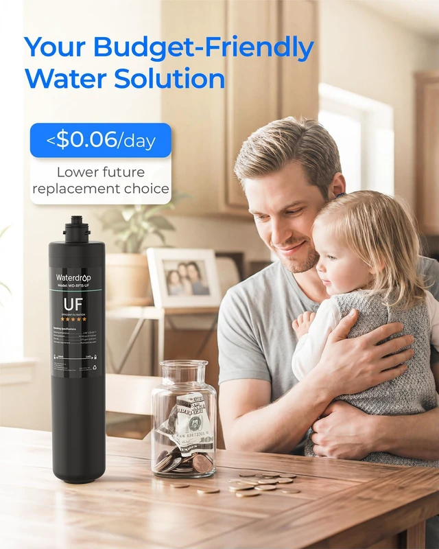 Alt view image 6 of 7 - Waterdrop RF15-UF Water Filter Replacement for WD-15UA-UF/15UB-UF/15UC-UF, Reduces Lead, Chlorine, Bad Taste & Odor, 0.01 m Under Sink Water Filter, 2 Years