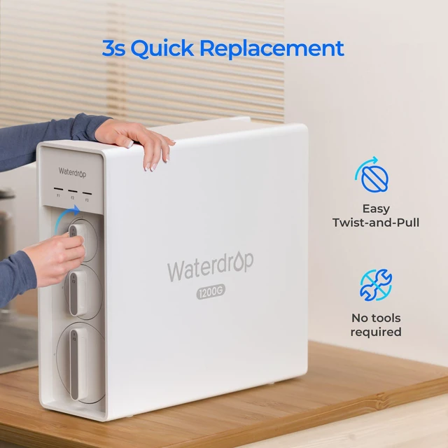 Alt view image 7 of 7 - Waterdrop F1A Filter, Alkaline Mineral Added, 12-Month Lifetime, Replacement for X8-WAN & X12 & X12-WAB & X12-WAJ & X12-WAQ & X12-PRO & X16 & X16-BAS & X16-BAJ & X16-BAQ Tankless RO System