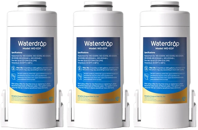 Main image of Waterdrop EDF Water Filter Replacement for Waterdrop ED01/ED02/ED04, 3 Pack, Compatible with Waterdrop Electric Water Filter Pitchers, Lasts 3 Months or 200 Gallons