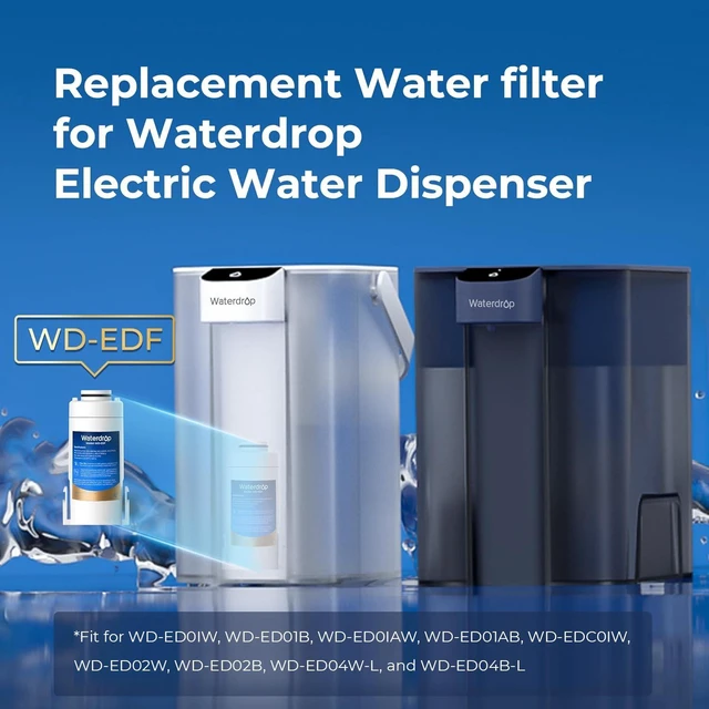 Alt view image 2 of 6 - Waterdrop EDF Water Filter Replacement for Waterdrop ED01/ED02/ED04, 3 Pack, Compatible with Waterdrop Electric Water Filter Pitchers, Lasts 3 Months or 200 Gallons