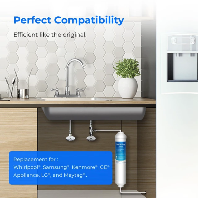 Alt view image 7 of 7 - Waterdrop INL Inline Water Filter for Refrigerator and Ice Maker, Reduces Chlorine, Sediment, Bad Taste & Odor, NSF Certified High Capacity Drinking Water Filtration System, 1 Year