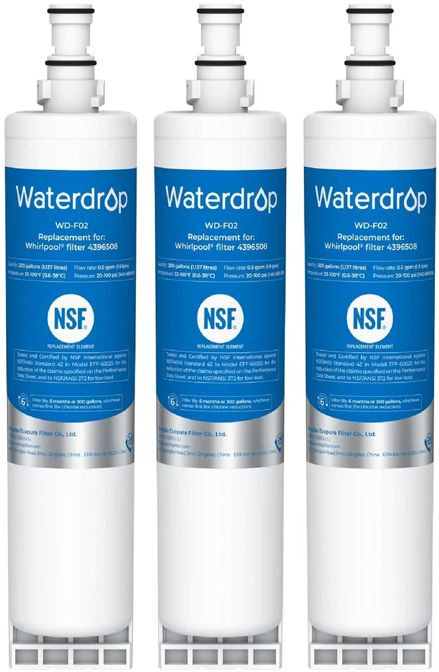 Main image of Waterdrop 4396508 Water Filter Replacement for Everydrop® EDR5RXD1, 3 Pack, Replacement for Whirlpool® Refrigerator Water Filter WF-NLC240V, 4396510, NLC240V, PNL240V, 4396508p