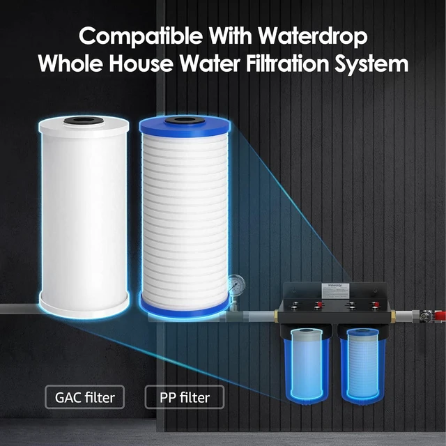 Alt view image 2 of 7 - Waterdrop WF10PG Whole House Water Filter for WHF21-PG 10 x 4.5 System, Replacement for GE® FXHTC, GXWH40L, 3M® Aqua-Pure AP810, Culligan® RFC-BBSA