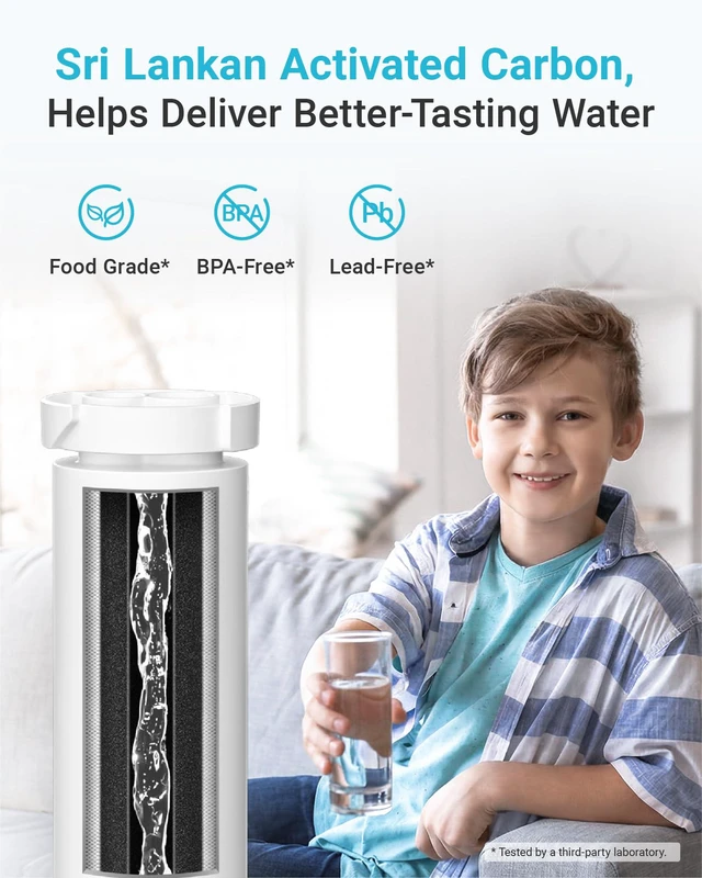 Alt view image 5 of 7 - AQUA CREST XWF Water Filter Replacement for GE® WR17X30702, 3 Pack No chip, Replacement for GE® XWF, Compatible with GE® GNE27, GFE26, GDE25, GSS25, PSE25 Series Refrigerators, NSF 42 & 372 Certified