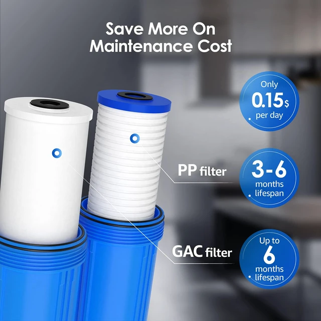 Alt view image 4 of 7 - Waterdrop WF10PG Whole House Water Filter for WHF21-PG 10 x 4.5 System, Replacement for GE® FXHTC, GXWH40L, 3M® Aqua-Pure AP810, Culligan® RFC-BBSA